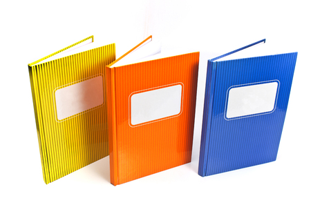 
Colorful notebooks isolated on white backgroundの写真素材