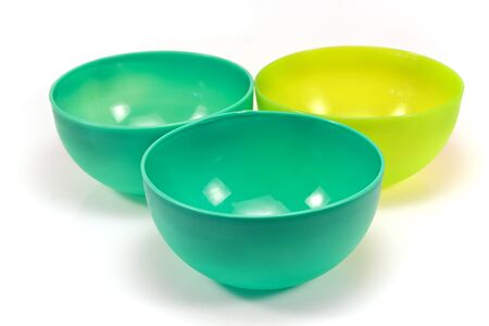 Plastic bowls isolated on white background
の写真素材