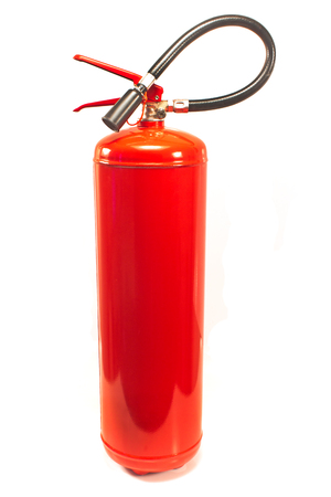 Fire extinguisher isolated on whiteの写真素材