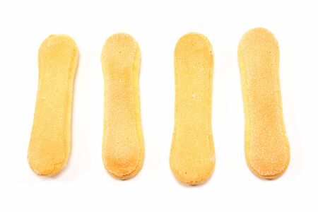 Ladyfinger biscuits isolated on white background