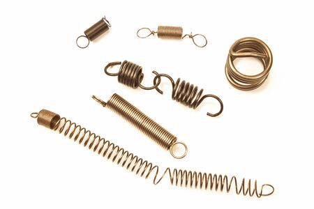 Steel springs isolated on white backgroundの写真素材