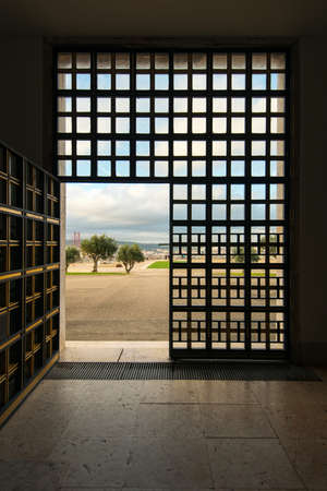 access to the city through the gates into the cell in Portugal, Lisboa, Lisbon, Almadaの写真素材