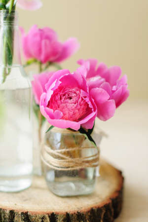 Beautiful flower arrangement on the table for an event, party or weddingの写真素材