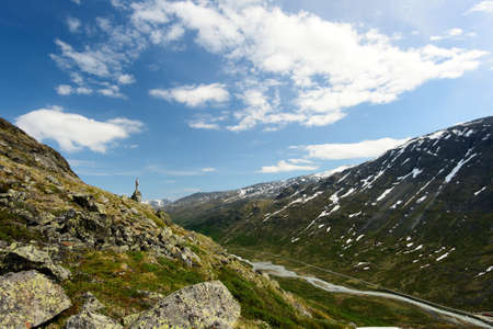 Jotunheimen National Park nature in Norway. Hiking on the mountains.の写真素材