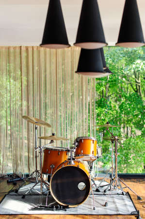 Musical instruments. Electric guitars, Drumsの写真素材