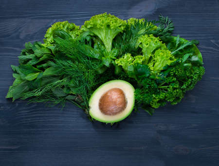 organic food background Vegetables on a Wooden Backgroundの写真素材
