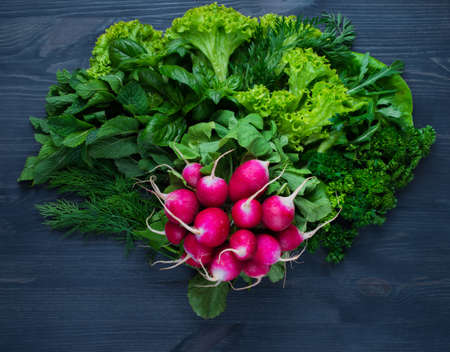 organic food background Vegetables on a Wooden Backgroundの写真素材