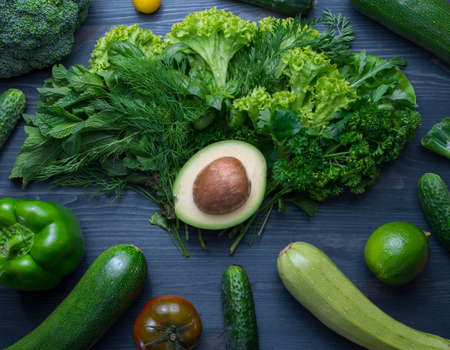organic food background Vegetables on a Wooden Backgroundの写真素材