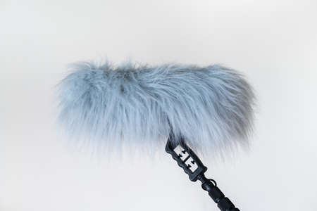  Sound recorder microphone, boom mic on white background