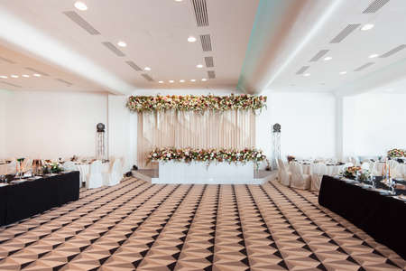Wedding decoration with flowers. Wedding decor. Modern weddingの写真素材