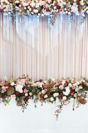 Wedding decoration with flowers. Wedding decor. Modern weddingの写真素材