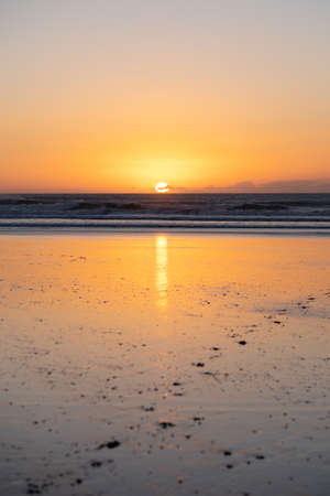 Coast of Sidi Kaouki, Morocco, Africa. Sunset time. morocco's wonderfully sleepy surf townの写真素材