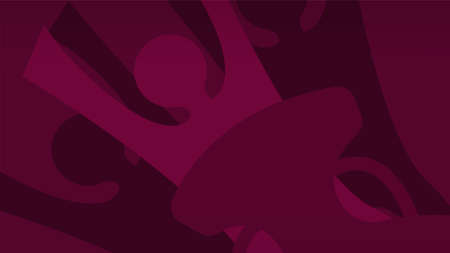 Scarlet abstract background with silhouette of football players and cup. Template 2022. Soccer. Vector illustrationのイラスト素材