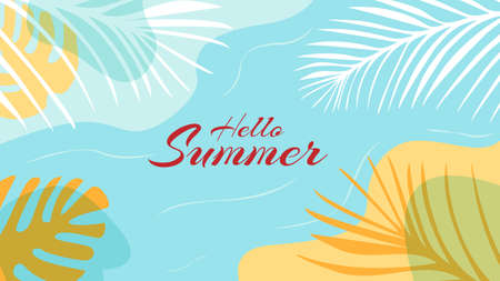 Abstract summer background. Graphic design for banner, poster, flyer. Flat style. Vectorのイラスト素材