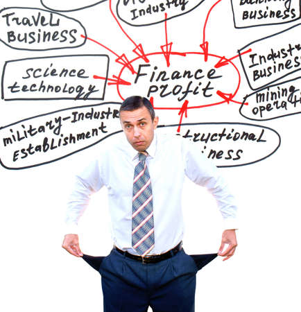  shocked adult businessman experience embarrassed and finance problem 