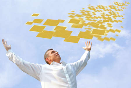 Electronic the Internet mail delivers the sent information to the addressee instantlyの写真素材