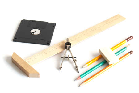 Drawing accessories engineer-designer isolated on a white background