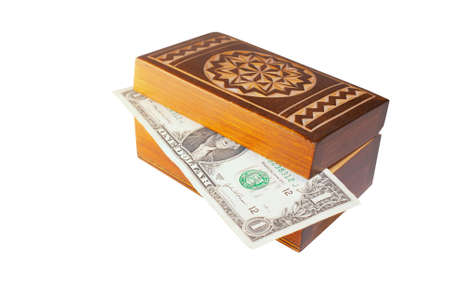 The first earned money develops in a boxの写真素材