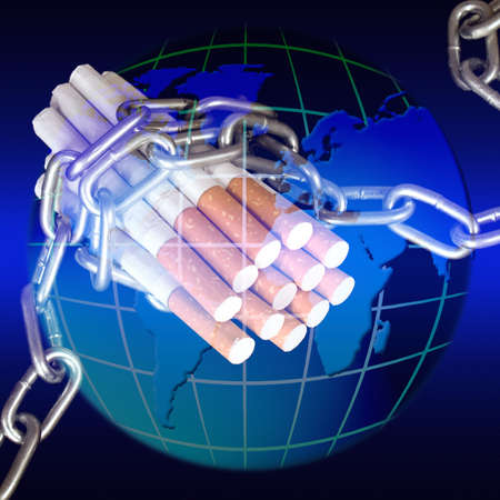 Struggle against nicotinic dependence all over the worldの写真素材