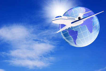 The newest models of air air liners do comfortable any most distant flightの写真素材