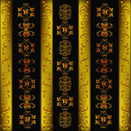 Decorative seamless wallpaper with a golden abstract ornament