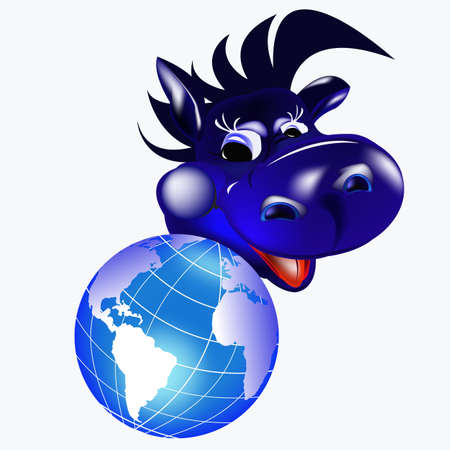 Dark blue dragon a symbol of new 2012 on east calendarの写真素材