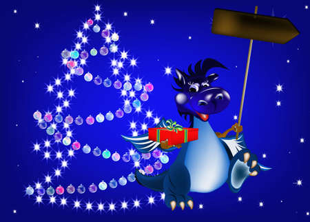 Dark blue dragon a symbol of new 2012 on east calendarの写真素材