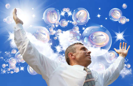 Successful financial investments make stable profit in the European currencyの写真素材