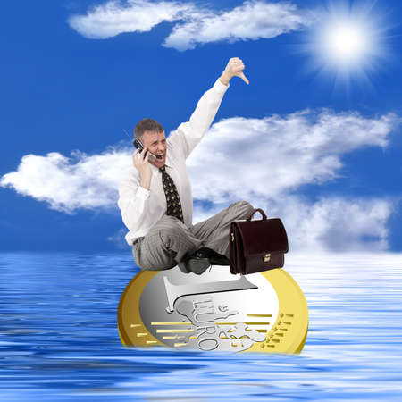 Financial instability of the European currency causes anxiety of the world bank publicの写真素材