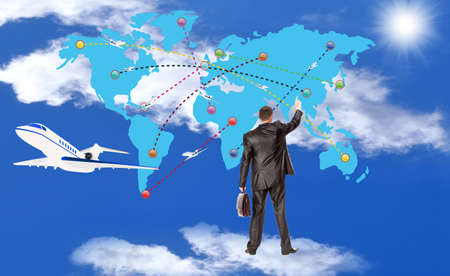 Innovative navigating program complexes of management of air air linersの写真素材