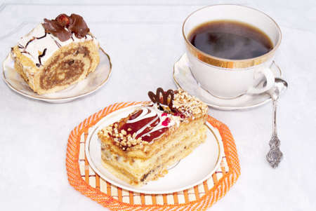 Sweet dessert and coffeeの写真素材