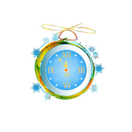 New Years clock Holiday concept
