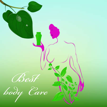 Best body care Healthy plants female medicine cosmetic のイラスト素材