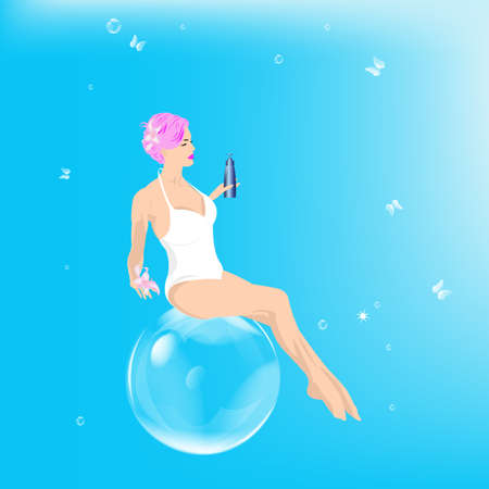 Hygiene female body  Spa concept  Skincareのイラスト素材