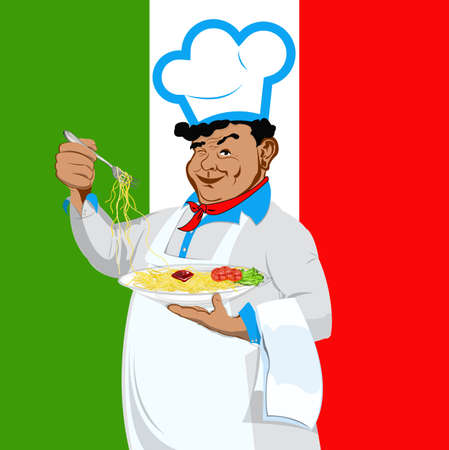 Traditional italian spaghetti from Chef Vectorのイラスト素材