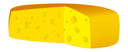 Natural swiss dairy cheese on a white background Vectorのイラスト素材