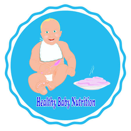 Healthy nutrition food for baby Vectorのイラスト素材