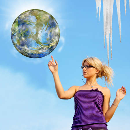 Global warming Ecology conceptの写真素材