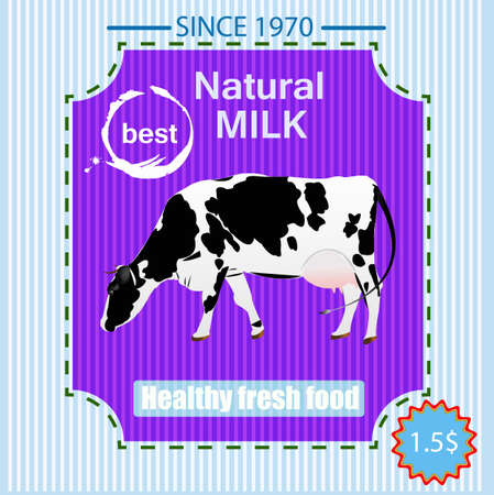 Tasty fresh delicious dairy food poster Vector illustrationのイラスト素材