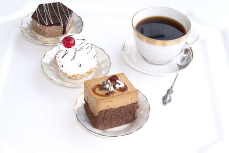 Morning coffee and tasty cake の写真素材