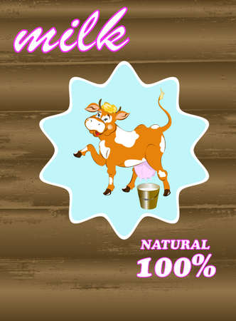 Sticker dairy products Vector abstract background のイラスト素材