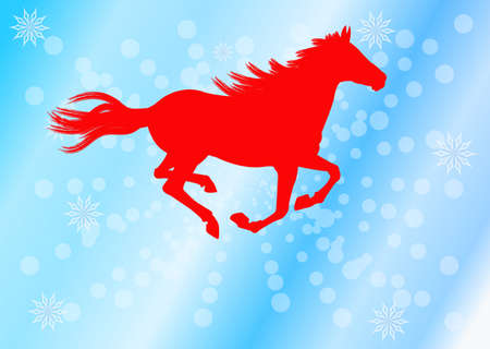 The New Year of the Horse Festive Christmas cardの写真素材