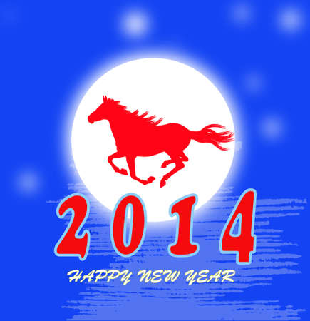 The New Year of the Horse Holiday vector cardのイラスト素材