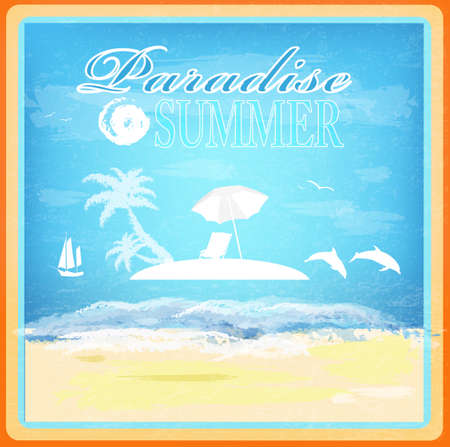 Vintage beautiful  sea travel backgroundのイラスト素材