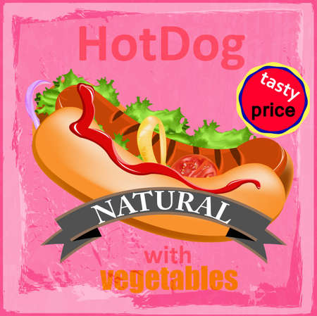 Fresh HotDog Poster Vectorのイラスト素材