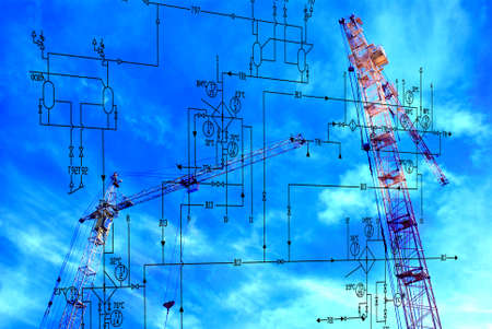 Industrial engineering construction designing Conceptの写真素材