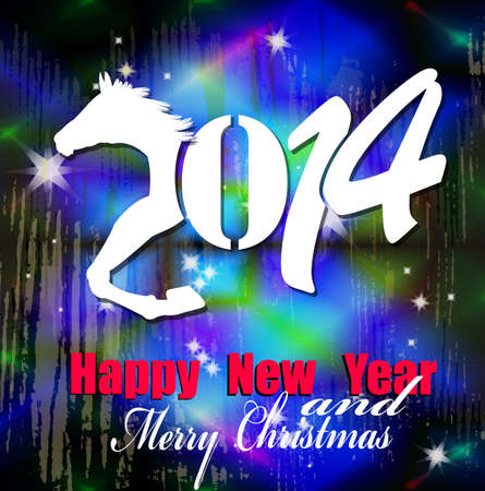 Creative New Year card Christmas  New Year Horse  Vector illustrationのイラスト素材