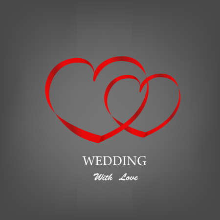 Heart looped ribbon abstract symbo. Wedding Day Conceptのイラスト素材