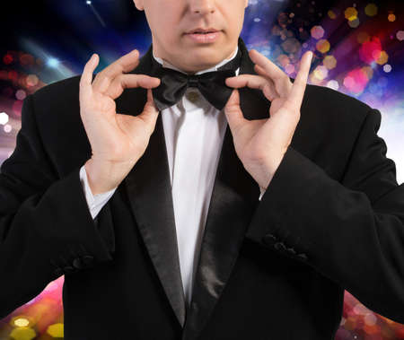 Man in Classic Black Tuxedoの写真素材