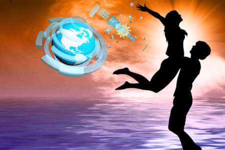 Internet technologies.Science.Connectionの写真素材